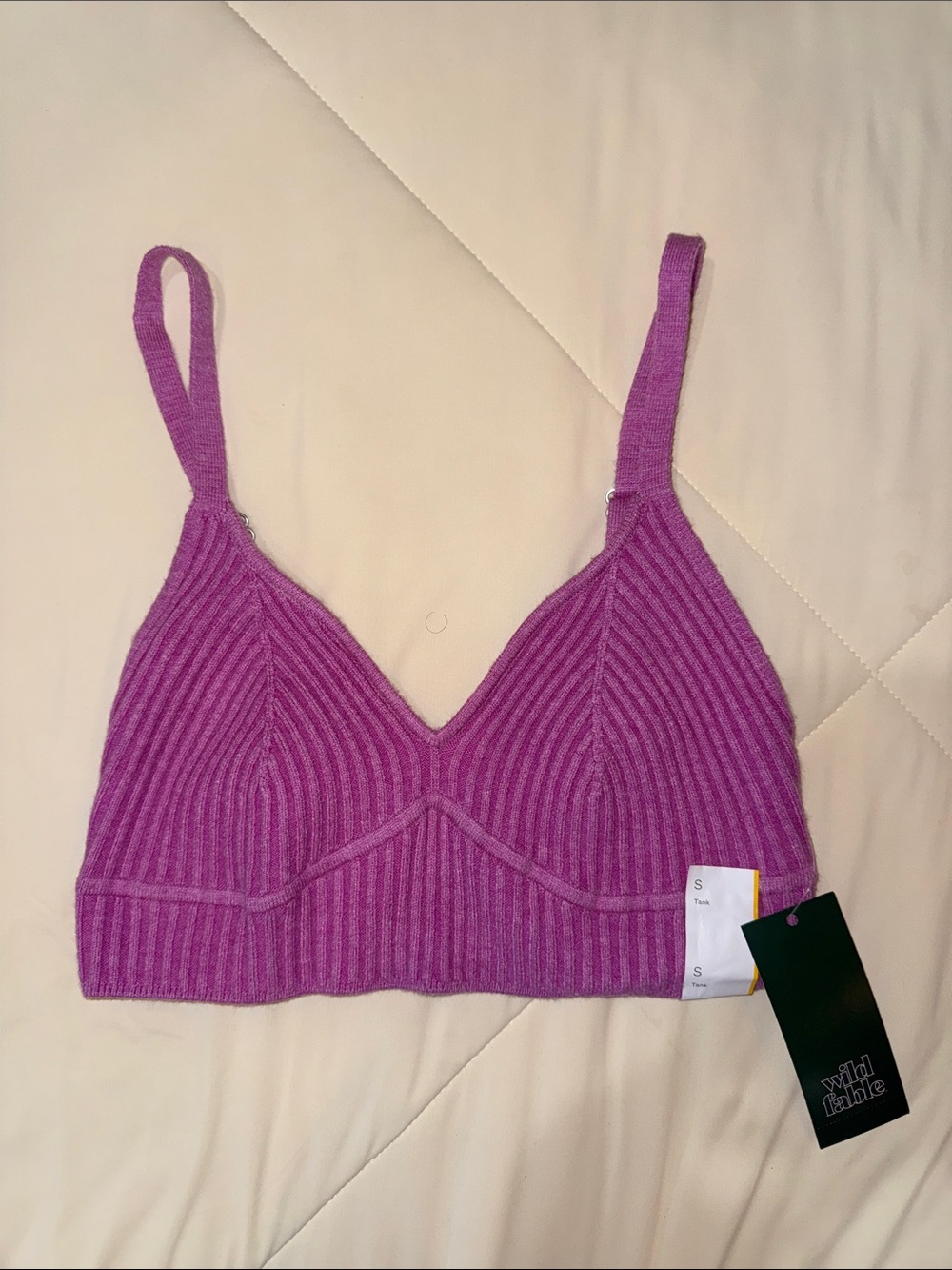 wild fable Lilac Ribbed V-Neck Bralette